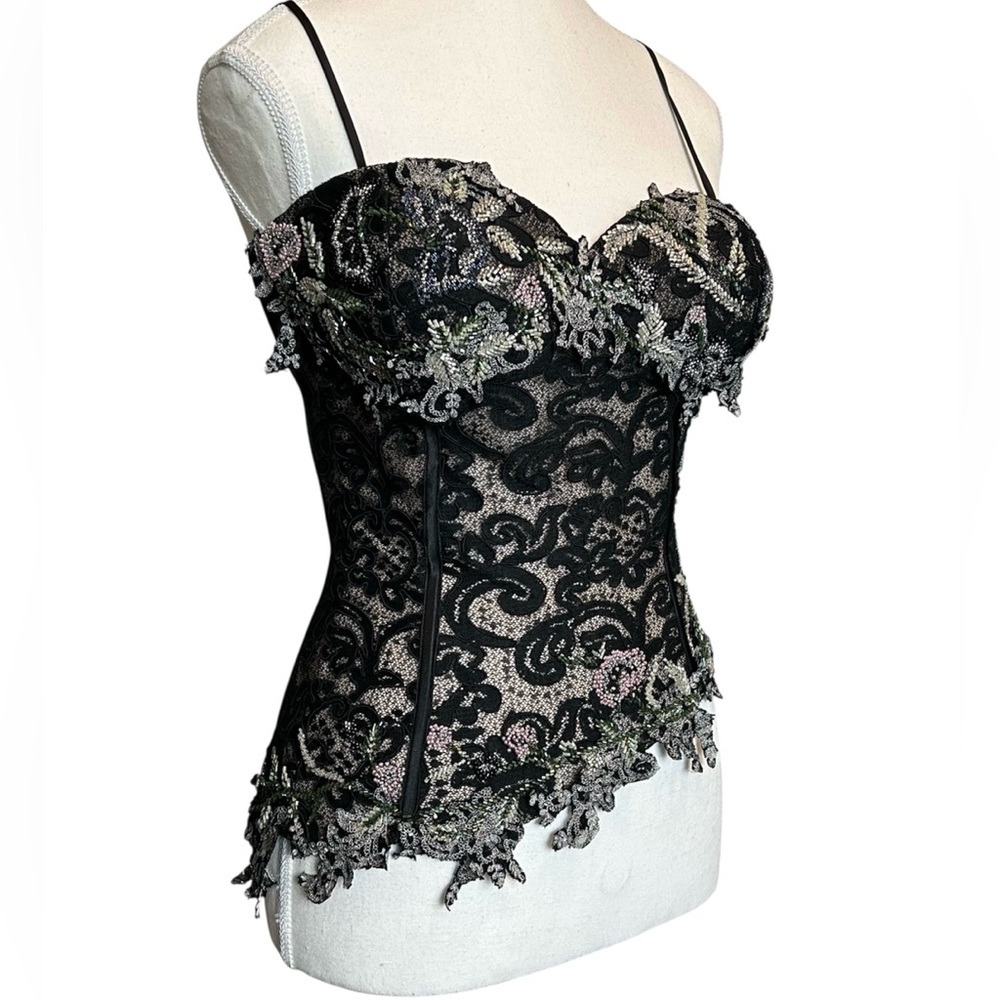 vintage beaded corset 90’s top jovani